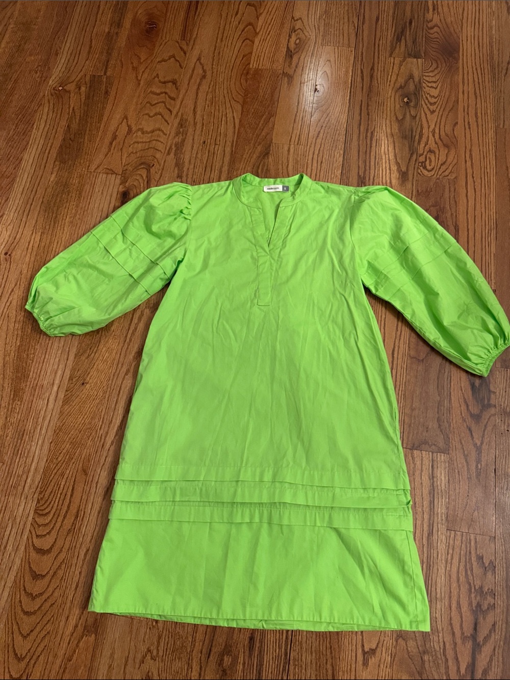Bright Green Puff-Sleeve Women’s Dress